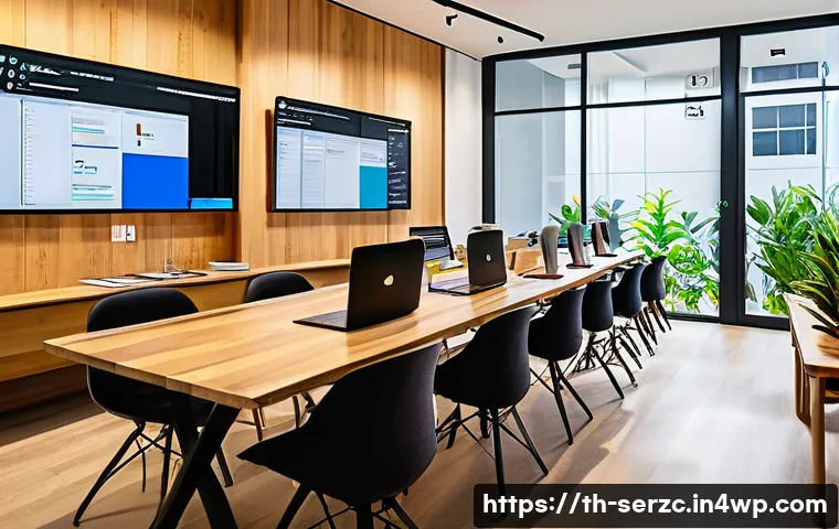 프로젝트 관리 도구를 활용한 커뮤니티 운영 - A modern co-working space in Bangkok with a diverse group of Thai professionals collaborating around...