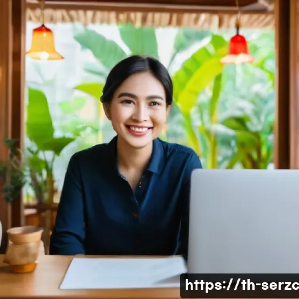 커뮤니티 서비스의 지속 가능성을 위한 경영 전략 - A warm, friendly online community live Q&A session scene set in a cozy Thai-style home office, featu...