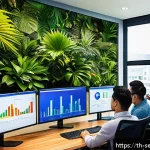 Home 20 커뮤니티 기반 서비스 성공을 위한 체크리스트 - A vibrant digital marketing team meeting in a modern Thai office, diverse young professionals analyz...