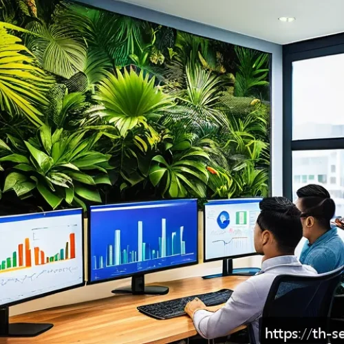 Home 32 커뮤니티 기반 서비스 성공을 위한 체크리스트 - A vibrant digital marketing team meeting in a modern Thai office, diverse young professionals analyz...