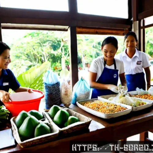 커뮤니티 서비스의 성공적인 운영 사례 연구 - Photorealistic documentary-style scene of a thriving Bangkok neighborhood community hub, diverse Tha...