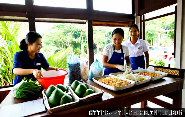 커뮤니티 서비스의 성공적인 운영 사례 연구 - Photorealistic documentary-style scene of a thriving Bangkok neighborhood community hub, diverse Tha...