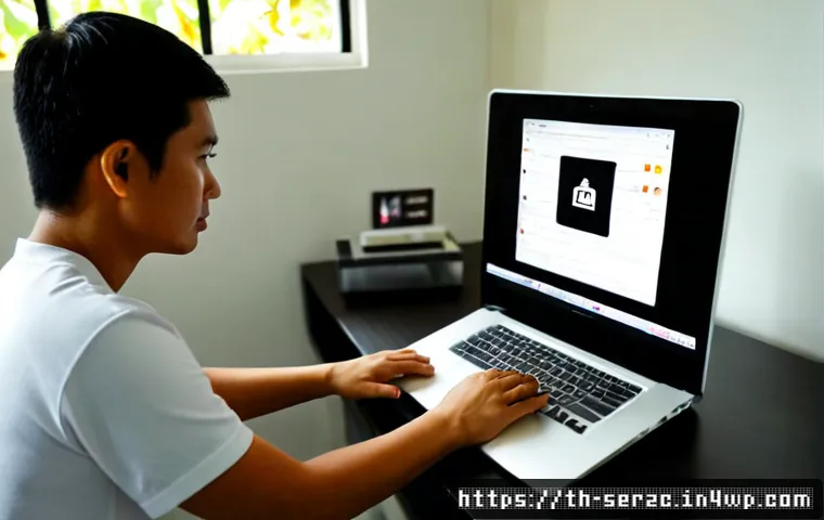 Home 17 커뮤니티 플랫폼에서의 스팸 및 악성 사용자 관리 - Photorealistic Thai community platform moderator in a modern Bangkok home office, carefully reviewin...