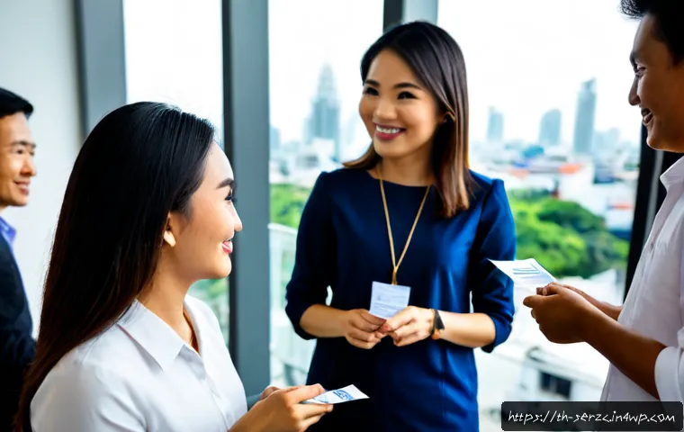 커뮤니티를 통한 네트워크 형성의 중요성 - Photorealistic community networking event in a modern Bangkok co-working space, diverse Thai profess...
